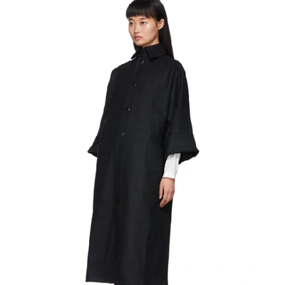 Shop Toogood Black The Doorman Coat In Flint