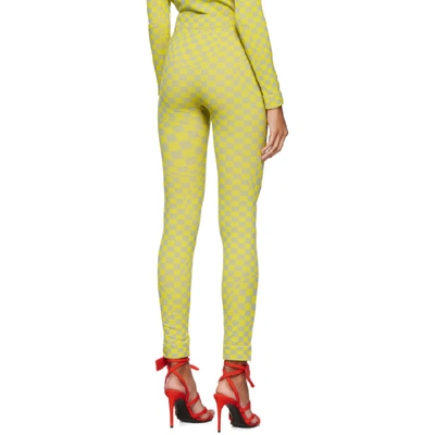 Shop Off-white Grey And Yellow Bubble Check Leggings