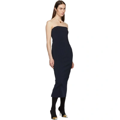 Shop Givenchy Navy Strapless Dress In 403 Midnigh