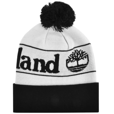 Shop Timberland Pom Beanie Hat Black In White