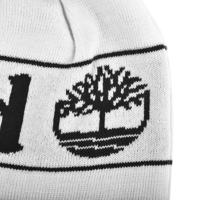 Shop Timberland Pom Beanie Hat Black In White