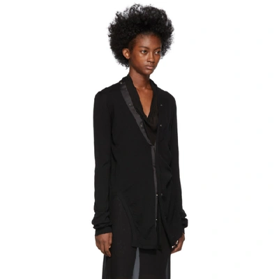 Shop Rick Owens Black Wool Snap Cardigan In 09 Black