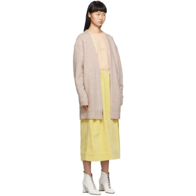 Shop Acne Studios Pink Mohair Cardigan In Powder Pink