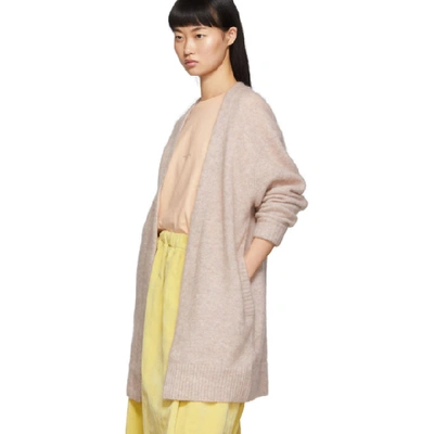 Shop Acne Studios Pink Mohair Cardigan In Powder Pink