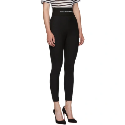 Shop Alexander Wang Black Stretch Twill Leggings In 001 Black