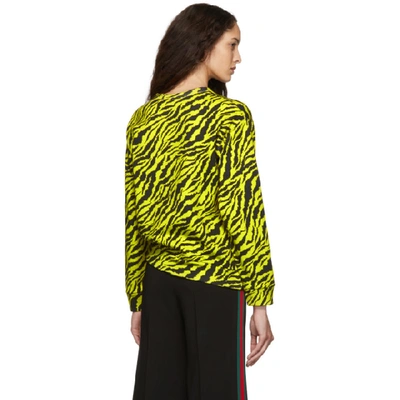 Shop Gucci Black And Yellow Oversize Zebra Sweatshirt In 7003 Yellow