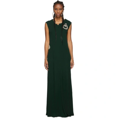 Shop Jw Anderson Green Drape Jersey Dress In 545 Shamroc