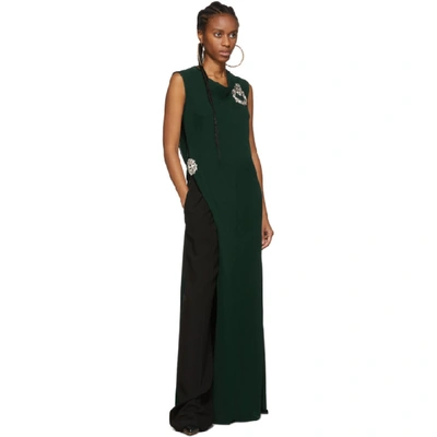 Shop Jw Anderson Green Drape Jersey Dress In 545 Shamroc