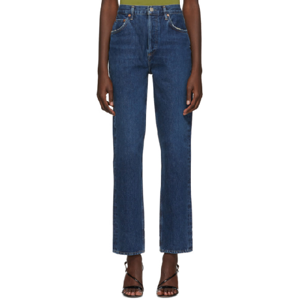 Agolde Indigo Remy Hi Rise Straight Jeans In Wink | ModeSens