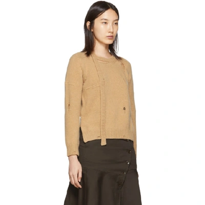 Shop Marc Jacobs Beige The Worn And Torn Crewneck Sweater In 260 Beige