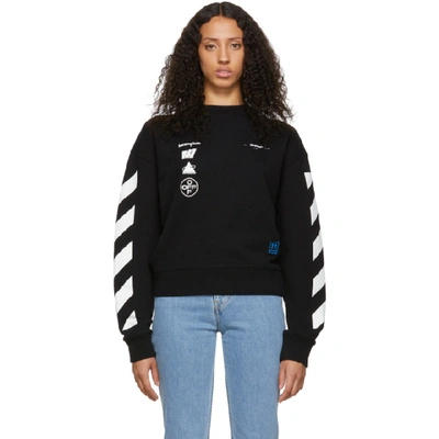 Shop Off-white Black Diag Mariana De Silva Over Sweatshirt In Black Multi