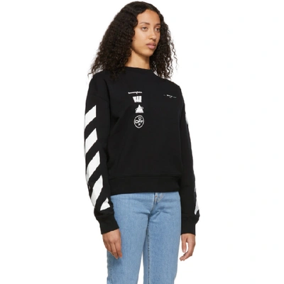 Shop Off-white Black Diag Mariana De Silva Over Sweatshirt In Black Multi