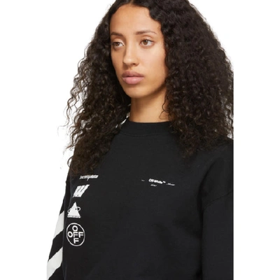 Shop Off-white Black Diag Mariana De Silva Over Sweatshirt In Black Multi