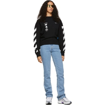 Shop Off-white Black Diag Mariana De Silva Over Sweatshirt In Black Multi