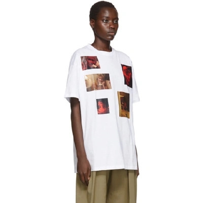 Shop Raf Simons White Six Picture T-shirt In 00010 White
