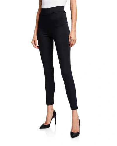 Shop L Agence Rochelle High-rise Pull-on Jeans In Black