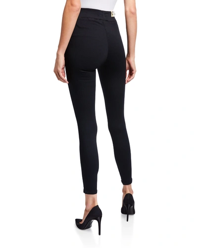 Shop L Agence Rochelle High-rise Pull-on Jeans In Black