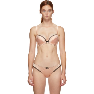 Shop Agent Provocateur Pink And Black Felinda Bra In Nude/black