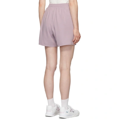 Shop Adidas Originals By Danielle Cathari Purple Satin Shorts In A32s Soft V