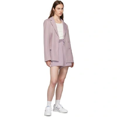 Shop Adidas Originals By Danielle Cathari Purple Satin Shorts In A32s Soft V