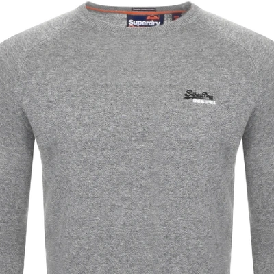 Shop Superdry Orange Label Crew Neck Knit Jumper Grey