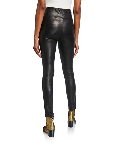 Shop Sprwmn High-waist Leather Ankle Leggings In Black