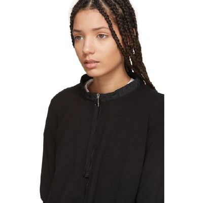 Shop Moncler Black Hem Detail Zip-up Sweater