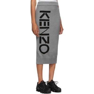 Shop Kenzo Grey Sport Tube Mid-length Skirt In 93 Grey