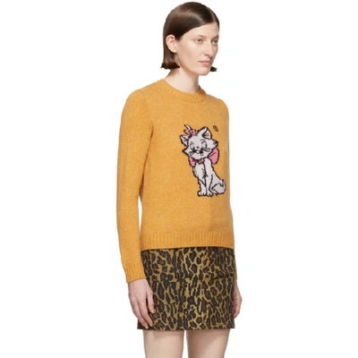 Shop Miu Miu Orange Disney Edition Wool Aristocats Sweater