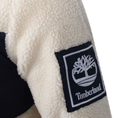 Shop Timberland Sherpa Fleece Jacket Cream