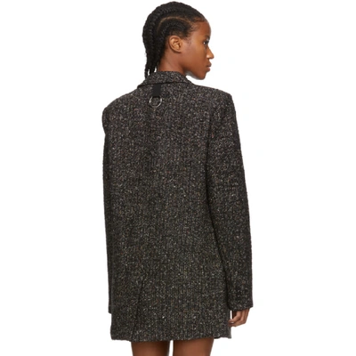 Shop Tibi Black And Multicolor Recycled Tweed Long Blazer