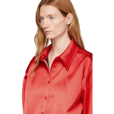 Shop We11 Done We11done Red Satin Shirt