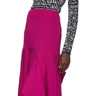 Shop Balenciaga Pink Godet Drape Skirt In 5510 Fuschi