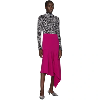 Shop Balenciaga Pink Godet Drape Skirt In 5510 Fuschi