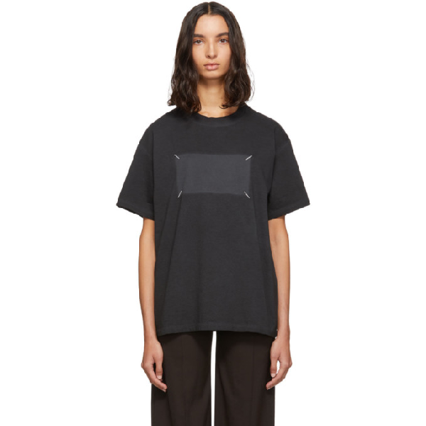 Maison Margiela Oversized Embroidered Cotton-jersey T-shirt In Black ...
