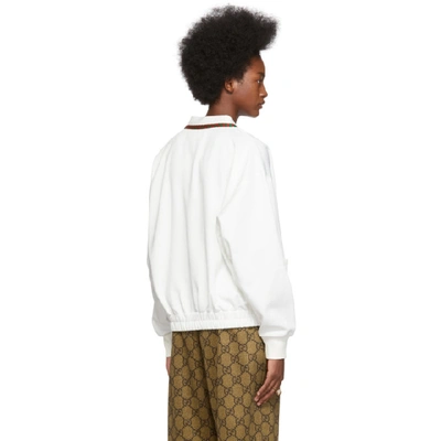 Shop Gucci White Jersey Cardigan In 9280 White
