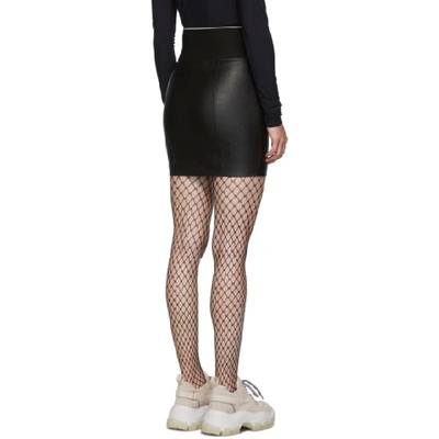 Shop Alexander Wang Black Stretch Leather Miniskirt In 001 Black