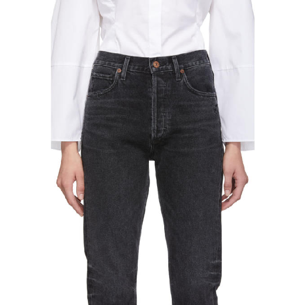 Citizens Of Humanity Black Charlotte Long Jeans In Darkwave Modesens