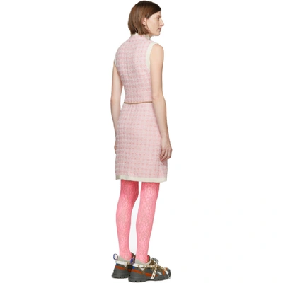 Shop Gucci Pink Tweed Dress