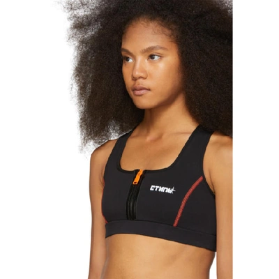 Shop Heron Preston Black 'style' Active Bra In Black/white