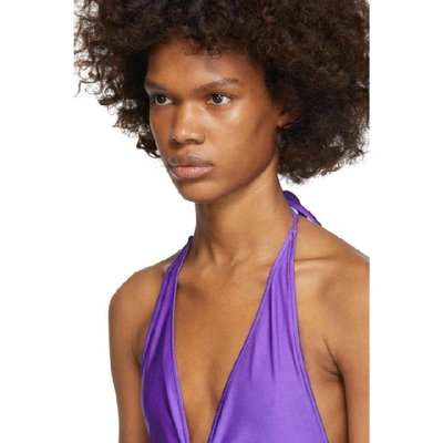 Shop Gucci Purple V-neck Bodysuit In 5511 Purple