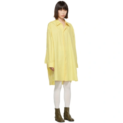 Shop Maison Margiela Yellow Oversized Shirt Dress In 169 Yellow