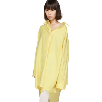 Shop Maison Margiela Yellow Oversized Shirt Dress In 169 Yellow