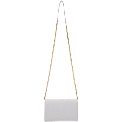 Shop Saint Laurent White Small Monogramme Chain Wallet Bag In 9207 White