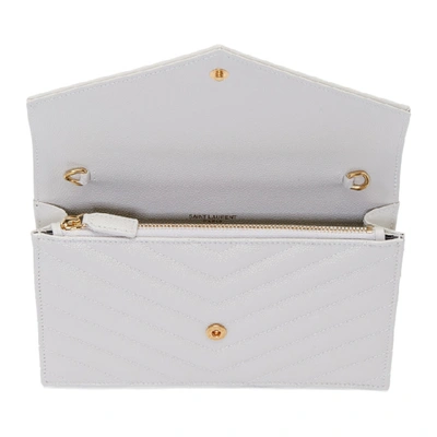 Shop Saint Laurent White Small Monogramme Chain Wallet Bag In 9207 White