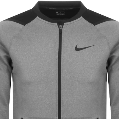 Shop Nike Training Full Zip Logo Sweatshirt Grey