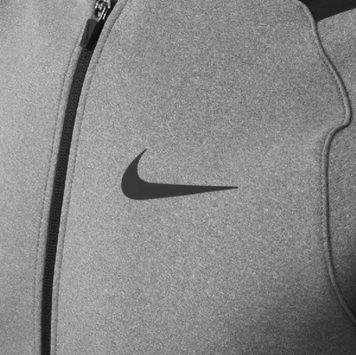 Shop Nike Training Full Zip Logo Sweatshirt Grey