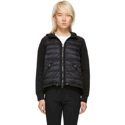 Shop Moncler Black Down Hooded Jacket In 999 Black