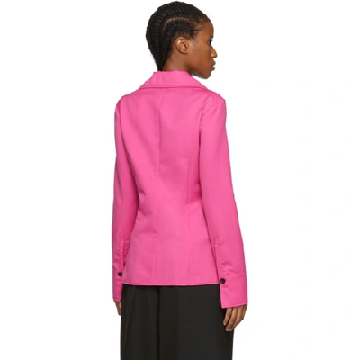 Shop Kenzo Pink Wool Jacket In 26 Fuschia