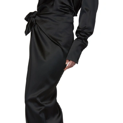 Shop Balenciaga Black Satin Wrap Skirt In 1000 Black